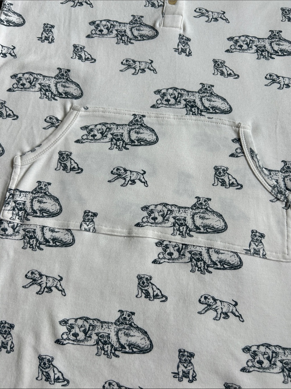 Kate Quinn Pitbull Print Sleep Dress with Kangaroo Pocket Organic Cotton Size XS - Picture 5 of 9